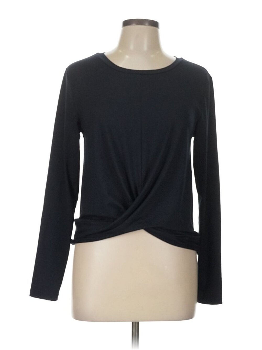NWT Women's Gottex Studio Peach Skin Collection Moisture Wicking Black Top Med